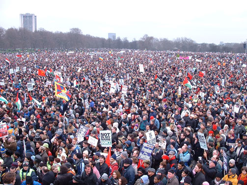 Peace Rally before Iraq War, London (55 R5s for 1.5 million people)